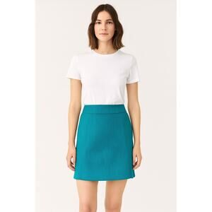 H&M Women’s Teal Herringbone Tweed Pencil Skirt Y2K size 6
